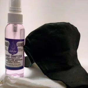 Handmade Adult Face Mask (100% cotton) Set with Lavender Spray Hand Sanitizer
