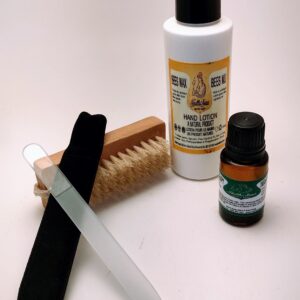 Nail Therapy Set-Glass Nail File with Lavender & Tea Tree enriched Vitamin A & Beta Carotene oil