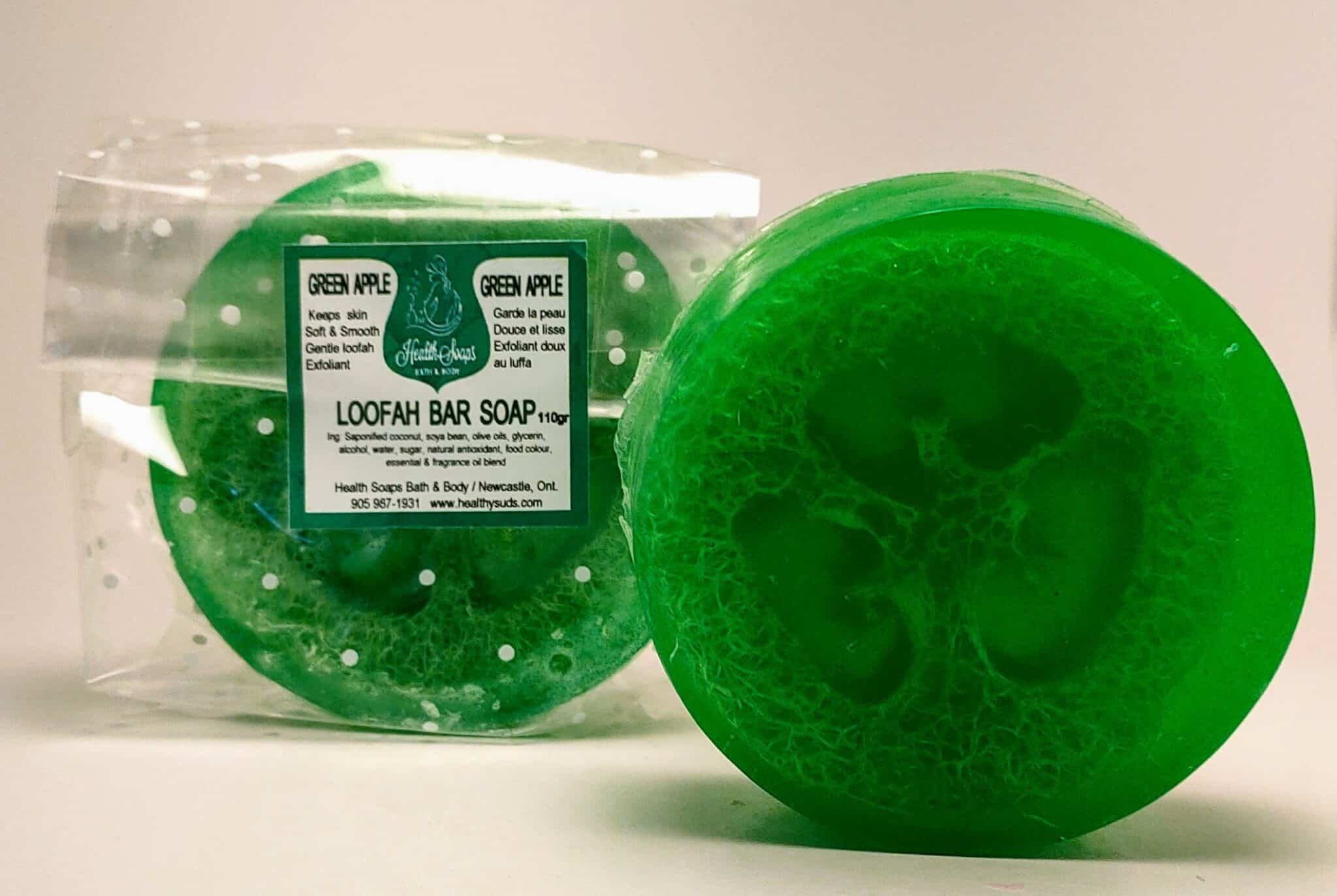 Green Apple Loofah Bar Soaps 110gr (organic & biodegradable) | Health
